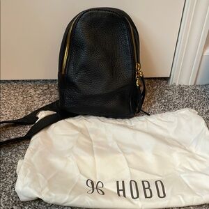 HOBO Black Leather Mini Backpack